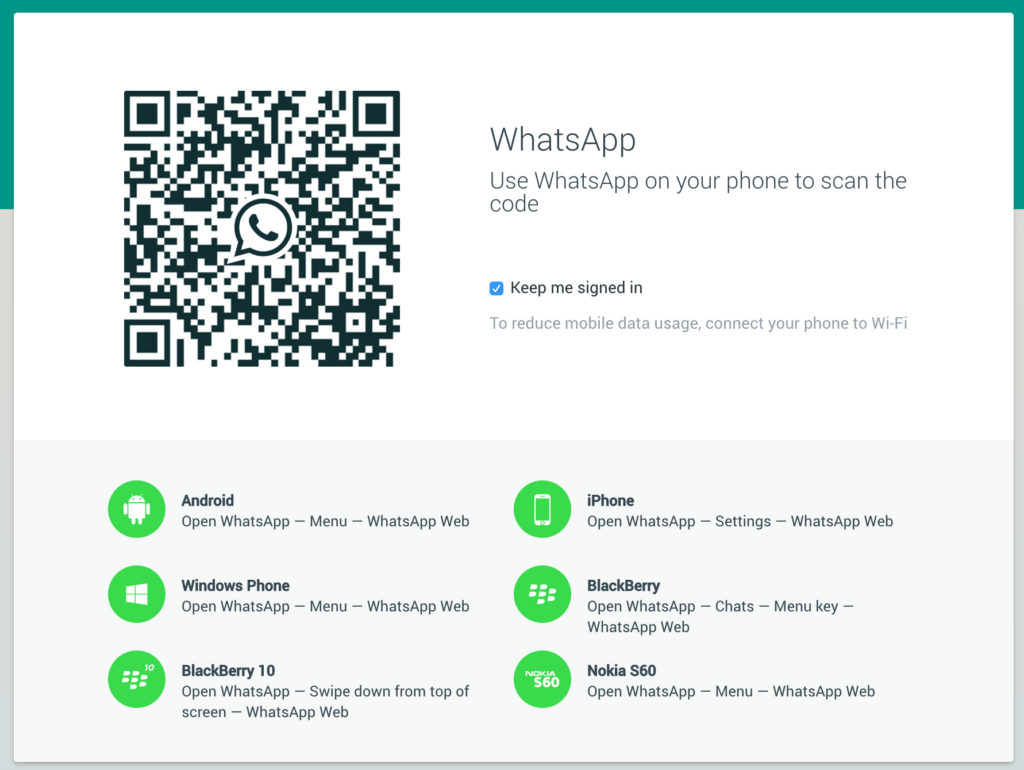 whatsapp web scan code